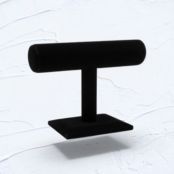 Elegant Black Velvet T-Bar Jewelry Display Stand for Bracelets & Watches - Picture 1 of 5